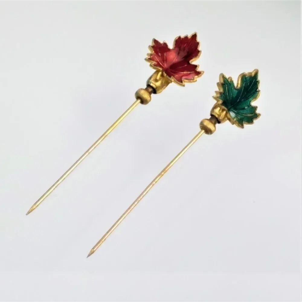 Canadian Maple Leaf Tie Sticks Hat Scarf Pins